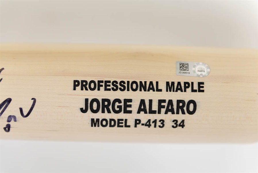 Jorge Alfaro Signed Game Model Dinger Baseball Bat - MLB COA