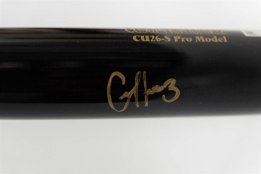 Cesar Hernandez Signed Game Model Marucci Baseball Bat - MLB COA