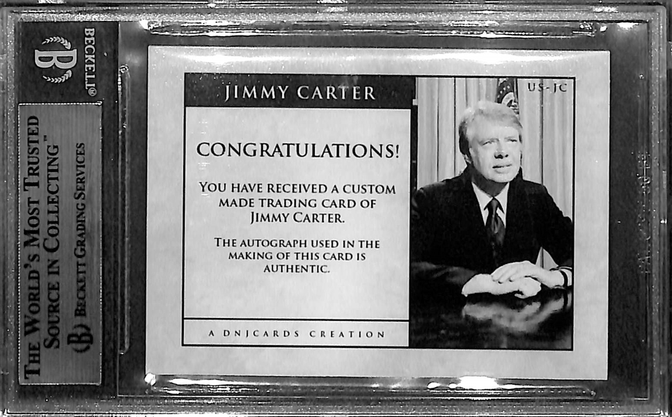 Jimmy Carter Signed Custom Card (Slabbed Authentic by Beckett)