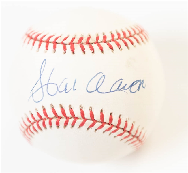 Hank Aaron Signed ONL Baseball - JSA Auction Letter