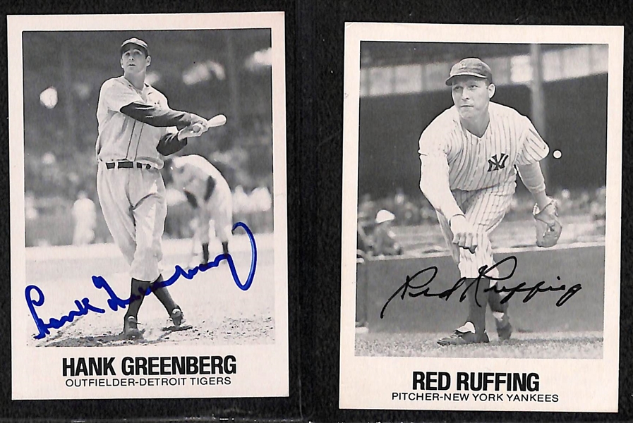 1979 TCMA Renata Galasso Cards Signed by Hank Greenberg & Red Ruffing  - JSA Auction Letter