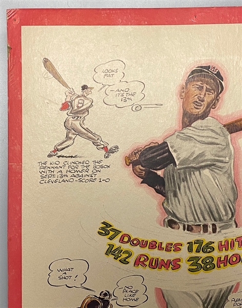1947 15x20 Louisville Slugger Ted Williams Original Countertop Advertising Display (Stand on Back Never Opened, 6 Pinholes Around Edges)