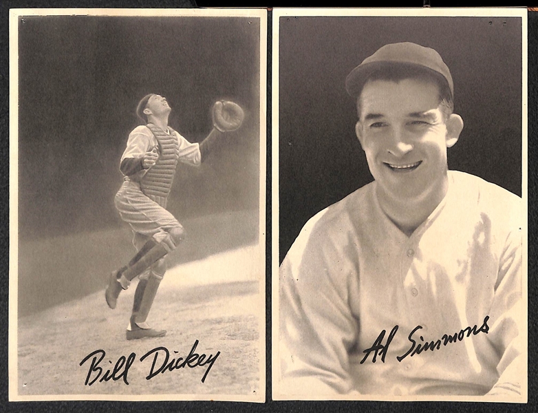 Lot of (6) 1939 Goudey Premiums - Dickey, Al Simmons, Vaughn, York, Case, Chapman (w/ Pinholes)