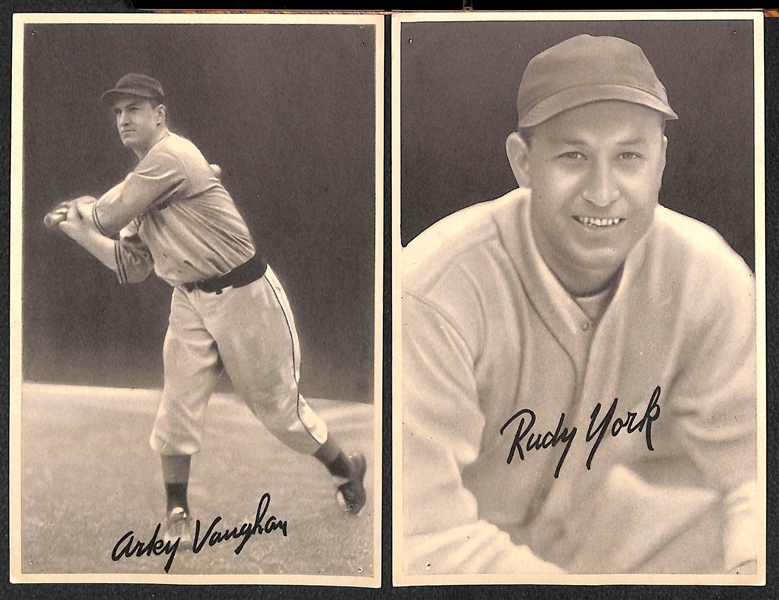 Lot of (6) 1939 Goudey Premiums - Dickey, Al Simmons, Vaughn, York, Case, Chapman (w/ Pinholes)