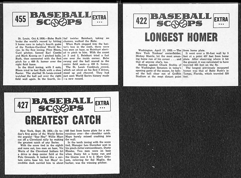 High-Grade 1961 Nu-Card Scoops Complete Baseball Card Set - w. Ruth, Mantle, Mays All 80 Cards)
