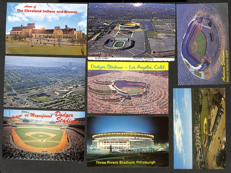 Lot of (100) Old Postcards (38 are Stadiums or Players, Inc. 1960 Duke Snider)