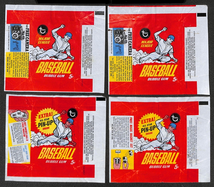 Lot of (4) 1967 Topps Baseball Wax Pack Wrappers