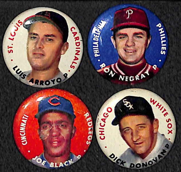 Lot of 15 Topps Baseball Pins w/ Joe Collins, Boyer, Groat