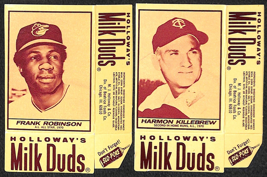 Lot of (6) HOF 1971 Milk Duds Panels (Partial Boxes) - Bench, B Robinson, F Robinson, Killebrew
