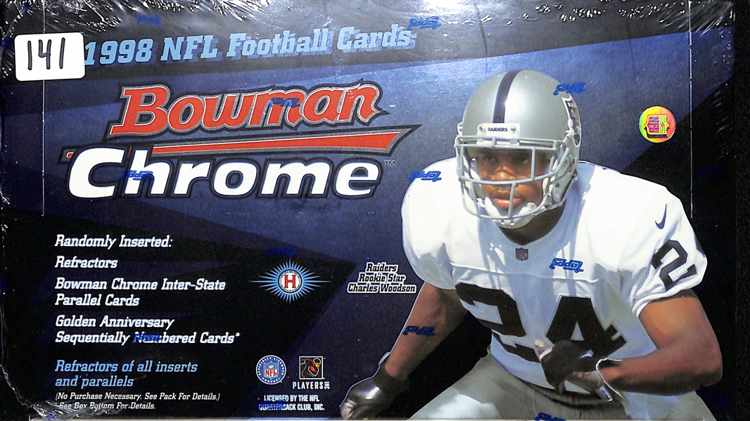 1998 Bowman Chrome Football Unopened Hobby Box With Seal - Potential for Peyton Manning Rookie Card!