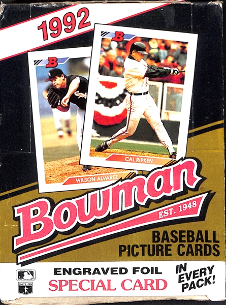 1992 Bowman Baseball Hobby Box - Potential Mariano Rivera or Mike Piazza Rookies!