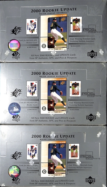 Lot of (3) 2000 Upper Deck SPX Rookie Update Baseball Sealed Hobby Box