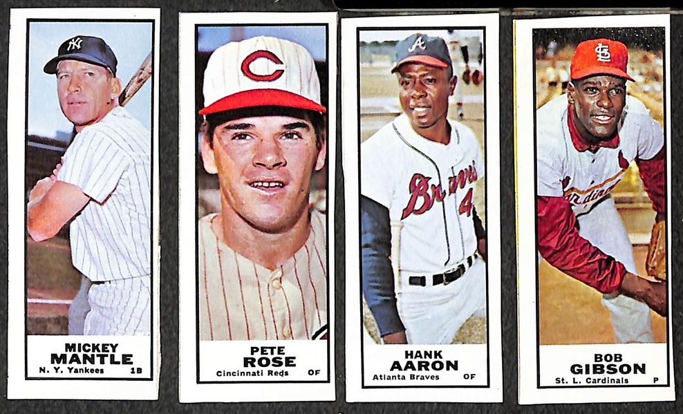 Lot of (28) 1968 Bazooka Baseball Cards w/ Mantle, Rose, Aaron, Gibson