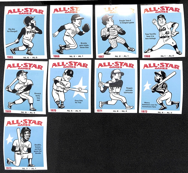 1974 Laughlin Baseball All-Star Games Set (4) w/ Ruth, Clemente