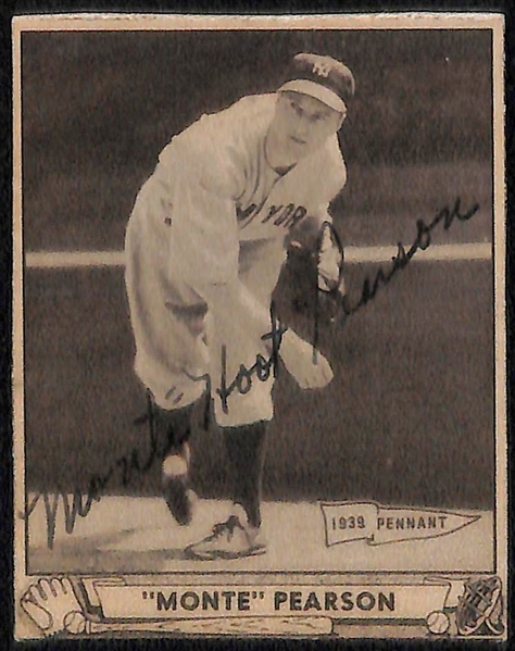 Lot of (4) Signed (Personalized) 1940 Playball Cards (Combs, Cooney, Pearson, McQuinn)