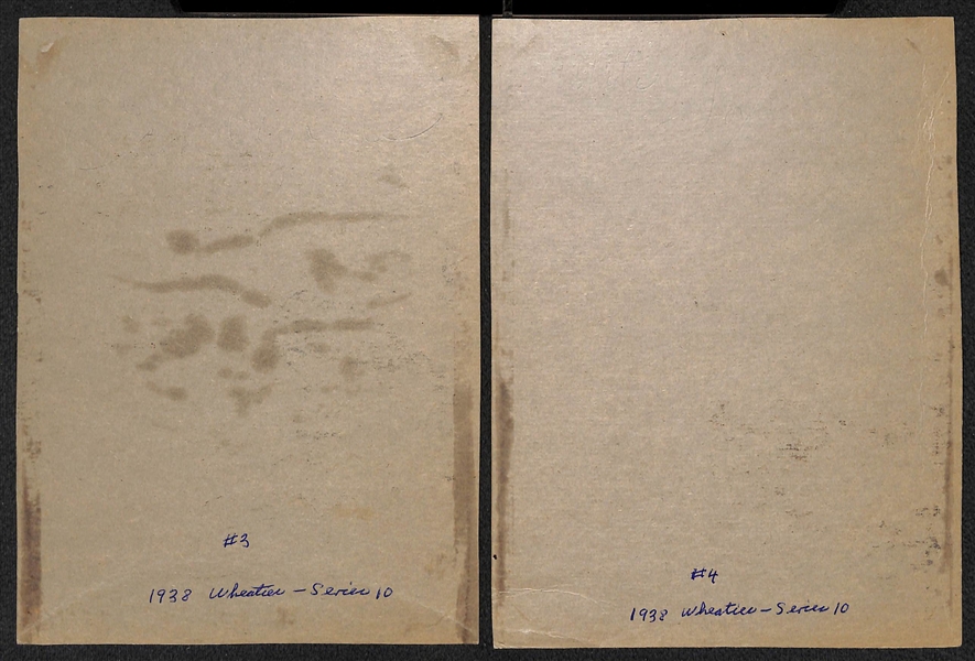 Lot of (4) 1938 Wheaties Panels (Feller, Travis, Medwick, Walker) - Series 10 (#s 1,2,3,4) w/ Writing on Back