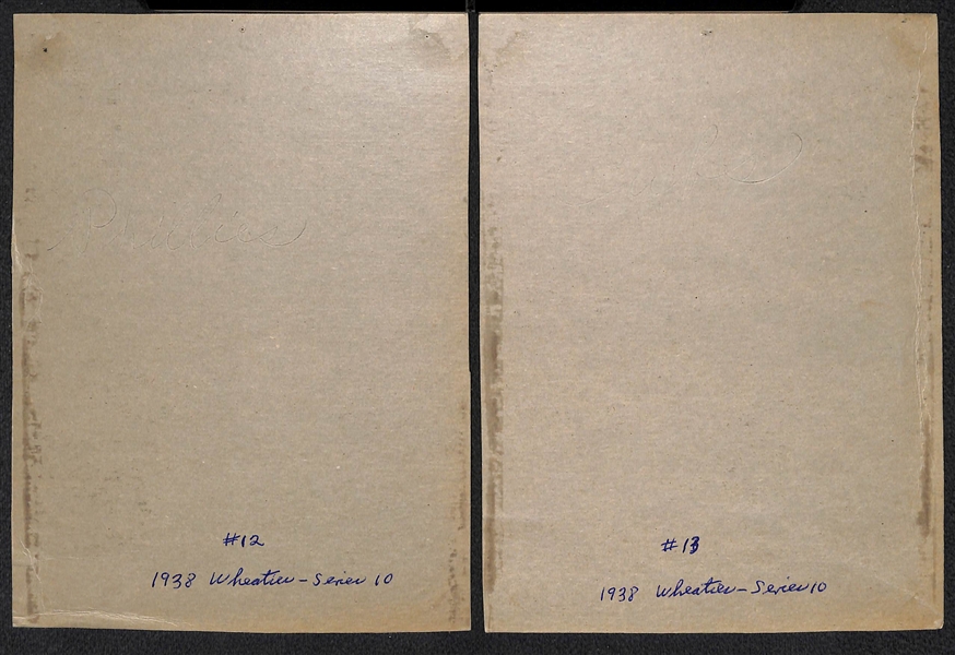 Lot of (4) 1938 Wheaties Panels (Lefty Grove, Fette, Whitney, Dizzy Dean) - Series 10 (#s 9,10,12,13) w/ Writing on Back