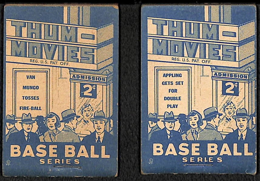 (2) 1937 Goudey R-342 Thum Movies - Luke Appling (#7) and Van Lingle Mungo (#6)