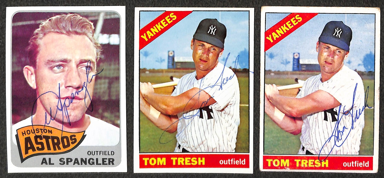 Lot of (21) Signed 1965-1967 Topps Cards Inc. Jim Catfish Hunter, H. Bauer, Campaneris, (3) Tresh - JSA Auction Letter