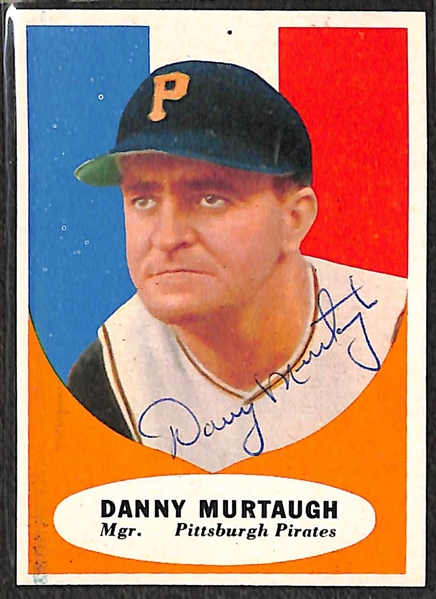 Lot of 2 Danny Murtaugh & (1) Fred Hutchinson Signed Vintage Baseball Cards - JSA Auction Letter
