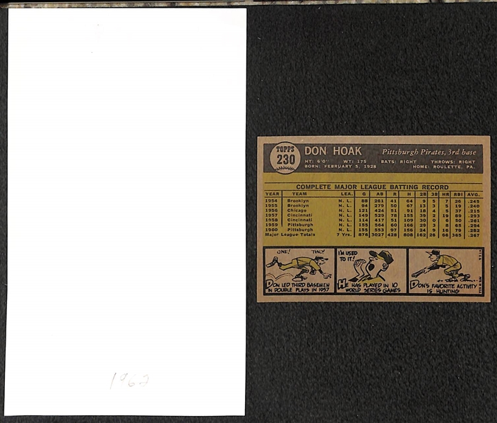 Lot of (2) RARE Don Hoak Autographs w. 1962 Signed Team Photo Card & 1961 Topps #230  - JSA Auction Letter