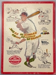 1947 15"x20" Louisville Slugger Stan Musial Original Countertop Advertising Display (Stand on Back Never Opened, 6 Pinholes Around Edges)