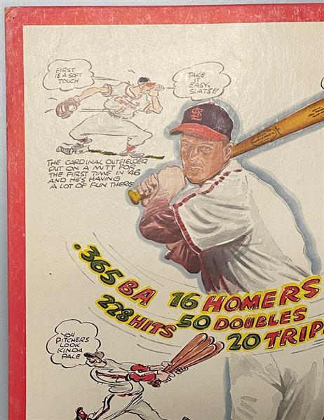 1947 15x20 Louisville Slugger Stan Musial Original Countertop Advertising Display (Stand on Back Never Opened, 6 Pinholes Around Edges)