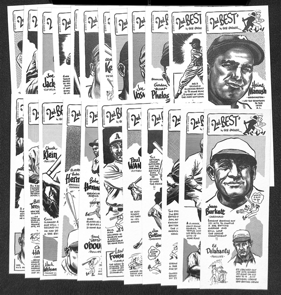 RARE 1974 Bob Parker 2nd Best Series Complete 24-Card Set + (Babe Ruth, Gehrig, H. Wagner, Joe Jackson) - Pencil on Backs