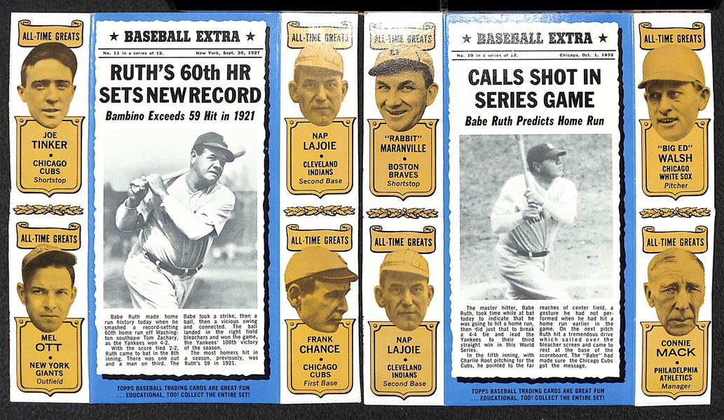 1969-70 Bazooka All-Time Greats Panel Partial Set (11 of 12 Panels in the Set) - Pen Markings on Back