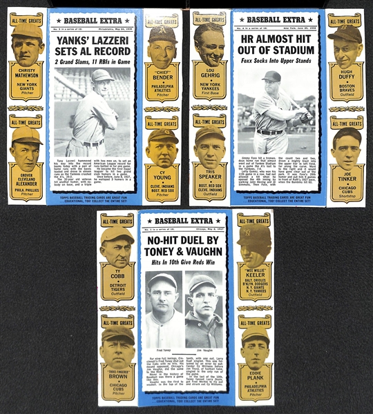 1969-70 Bazooka All-Time Greats Panel Partial Set (11 of 12 Panels in the Set) - Pen Markings on Back