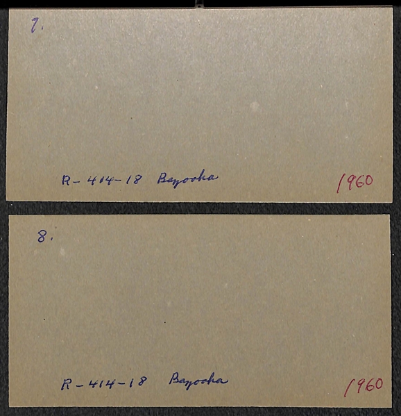 Lot of (2) 1960 Bazooka Panels w/ Spahn, Killebrew, Hodges, Aparicio, Ashburn (Writing on Back of Panels)