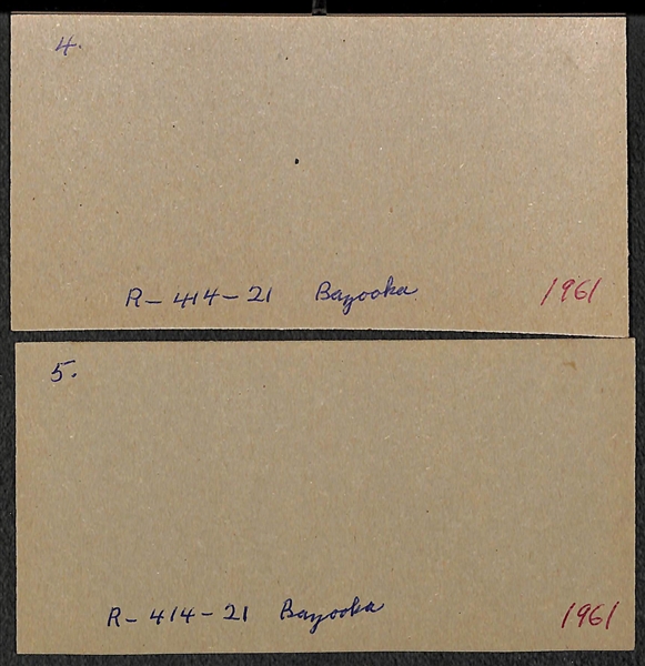 Lot of (2) 1961 Bazooka Panels w/ Mathews, Lemon, Boyer, Kuenn (Writing on Back of Panels)