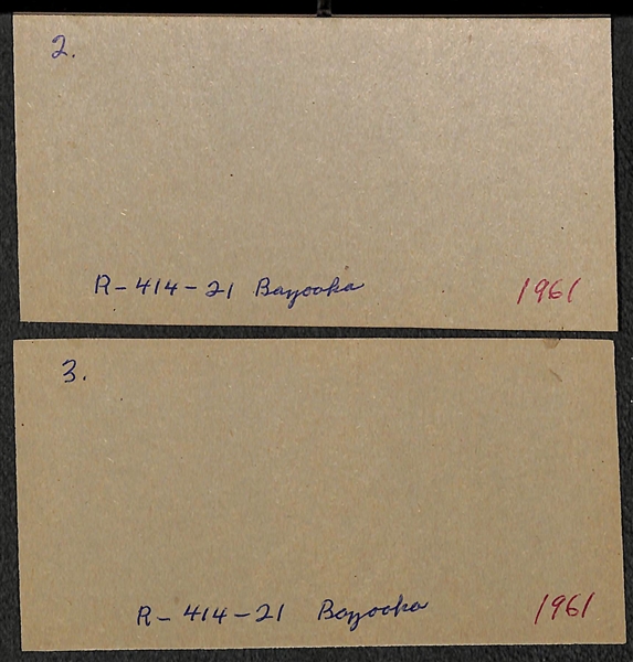 Lot of (2) 1961 Bazooka Panels w/ Maris, Minoso, Groat (Writing on Back of Panels)