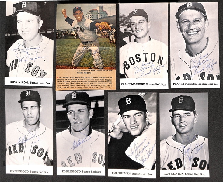 Lot of (21) Boston Red Sox Signed 1962-63 Photo Cards and Clippings - JSA Auction Letter