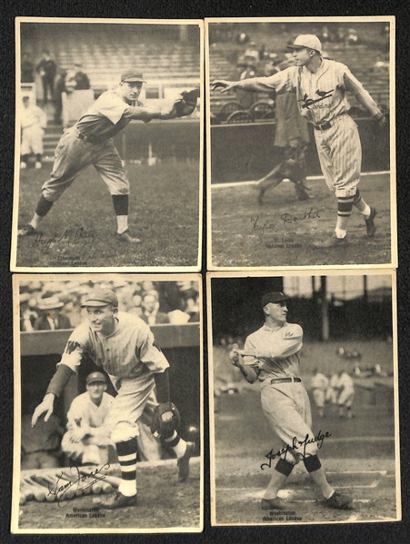 1929 Kashin Publications Lot of (4) - Sam Jones, Joseph Judge, Taylor Douthit, Hugh Critz