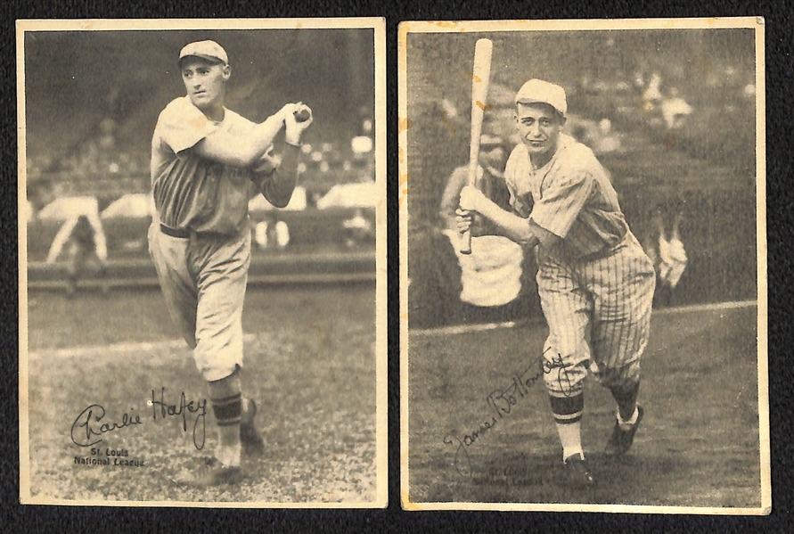 1929 Kashin Publications Lot of (2) HOFers - Charlie Hafey and Jim Bottomley