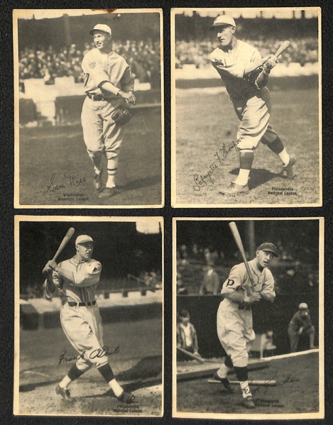 1929 Kashin Publications Lot of (4) - Sam Rice (HOF), George Grantham, Frank O'Doul, Lafayette Thompson