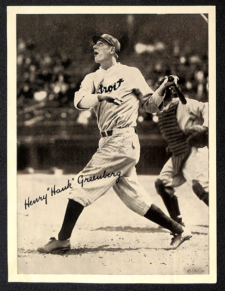 Lot of (2) HOF 1936 R311 6x8 Glossy Finish Premiums - Hank Greenberg and Bill Terry