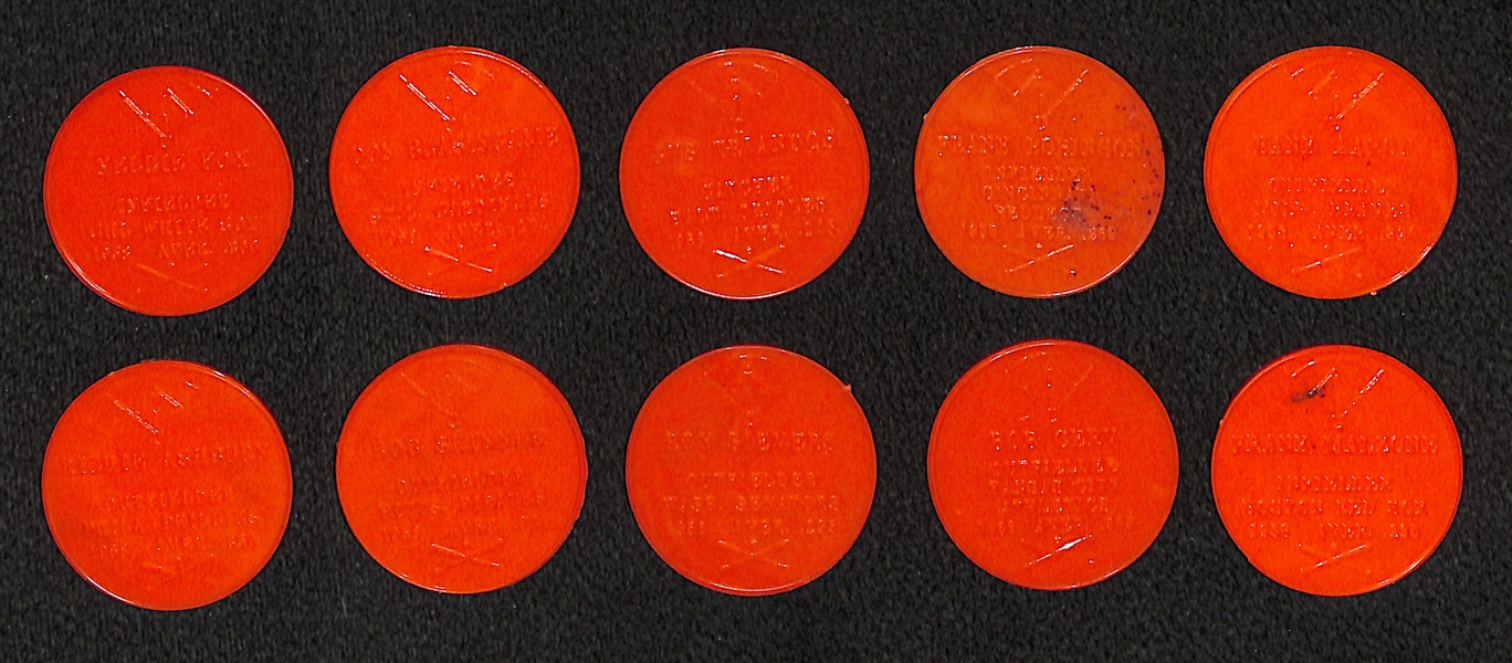 Lot of (10) 1959 Armour Coins (Orange Versions) - 10 Players Inc. Aaron, N. Fox, Ashburn