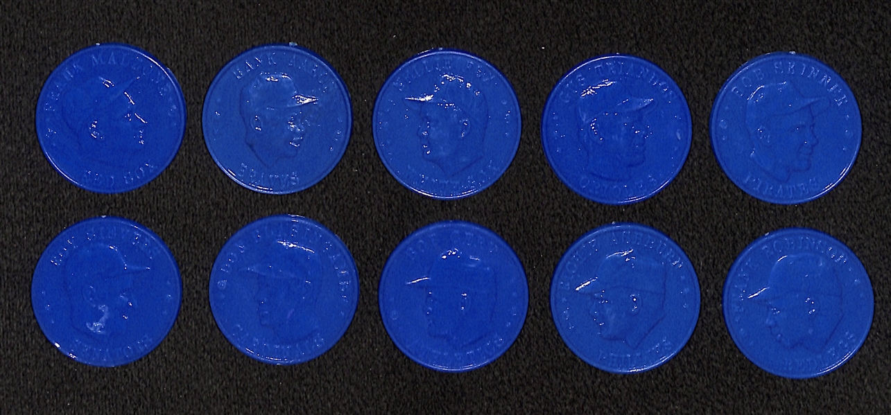 Lot of (10) 1959 Armour Coins (Blue Versions) - 10 Players Inc. Aaron, N. Fox, Ashburn