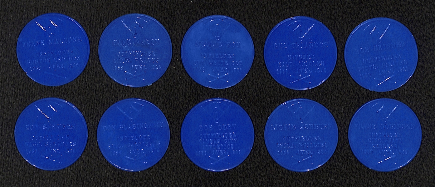 Lot of (10) 1959 Armour Coins (Blue Versions) - 10 Players Inc. Aaron, N. Fox, Ashburn