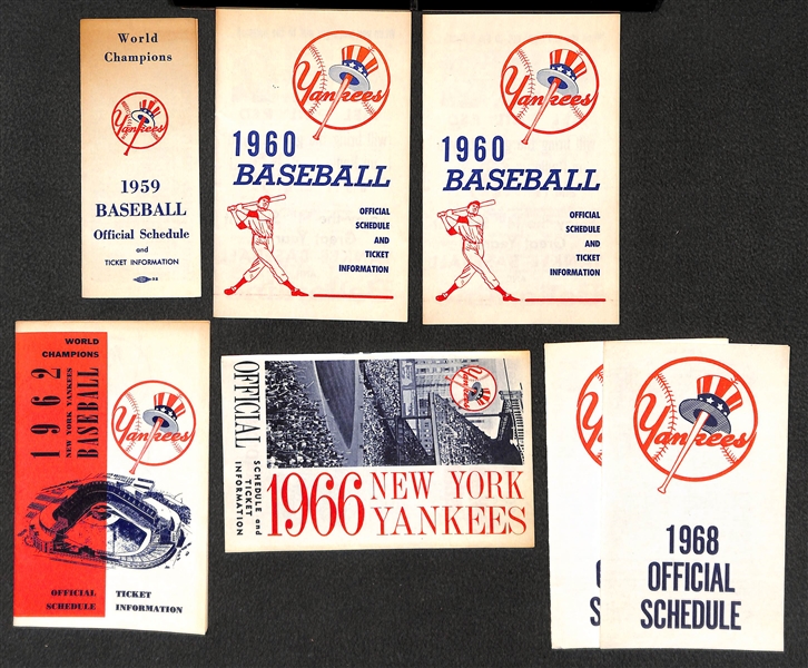 Lot of (6) Vintage NY Yankees Pocket Schedules - 1959, (2) 1960, 1962, 1966, and 1968
