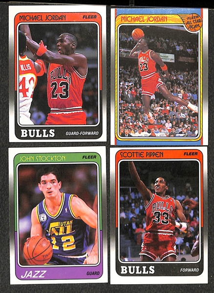 1988-89 Fleer Basketball Complete Set With Stickers (Jordan, Stockton Rookie, Hot Pippen Rookie) - VERY HOT SET!