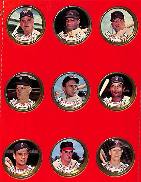 1964 Topps Coins #1-45 (45 Coins w/ 11 HOFers) in Coin Holders/Binder