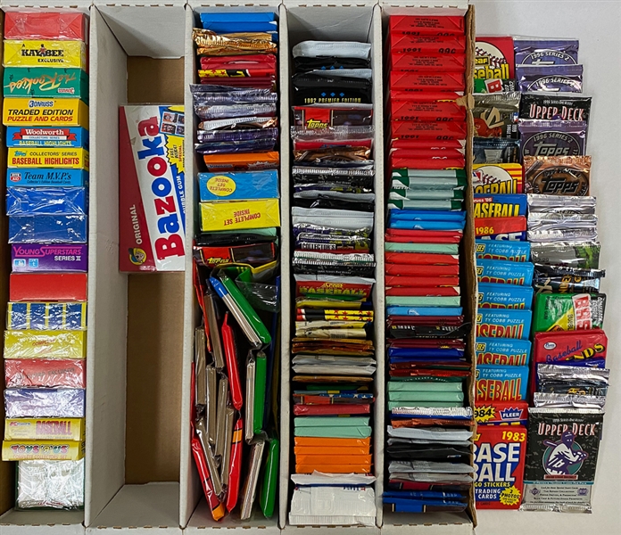 Large Collection of Over (175) Unopened Baseball Card Packs and (20) Box Sets - Packs Inc. (6) 1983 Donruss, 1983 Fleer, 1984 Fleer, 1985 Donruss, 1990s Topps & Skybox