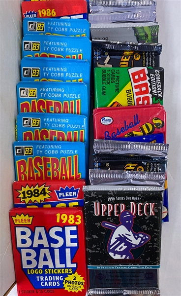 Large Collection of Over (175) Unopened Baseball Card Packs and (20) Box Sets - Packs Inc. (6) 1983 Donruss, 1983 Fleer, 1984 Fleer, 1985 Donruss, 1990s Topps & Skybox