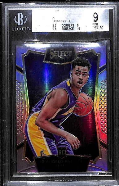 Lot of (11) Basketball Jersey, Autograph & Graded Card Lot w. D'Angelo Russell BGS 9