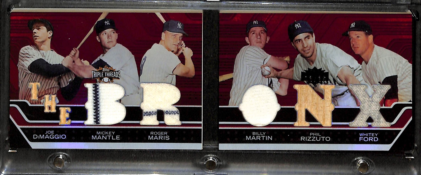 2008 Topps Triple Threads - Relic Booklet DiMaggio, Mantle, Maris, Martin, Rizzuto, Ford #13/36 - w/ Jersey & Bat Relics