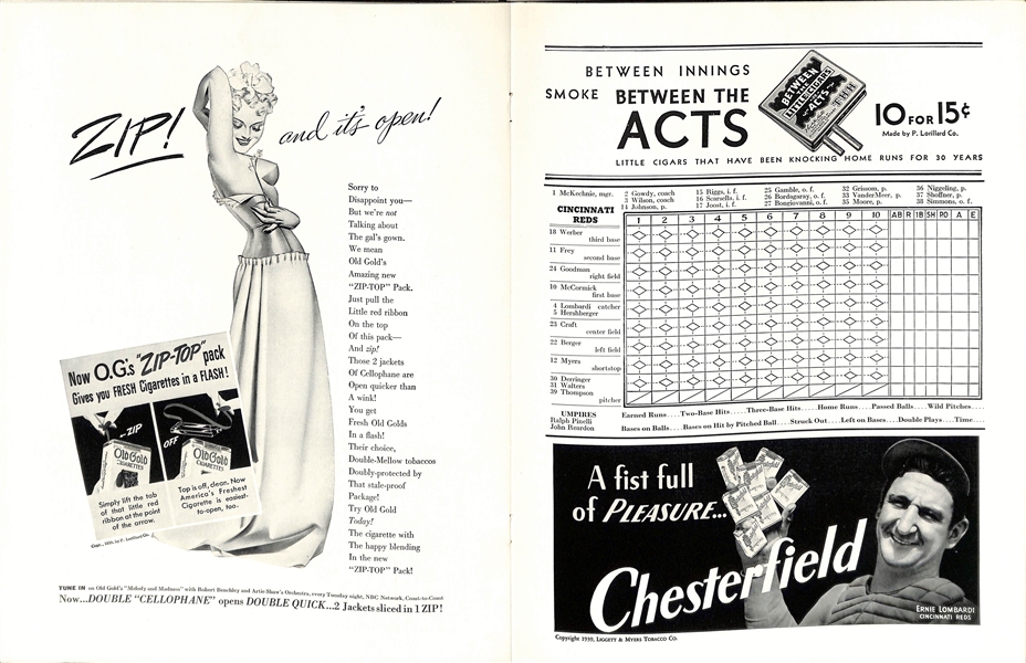 Rare Unscored 1939 World Series Official Program (Yankees vs. Reds) - High Quality (EX+)