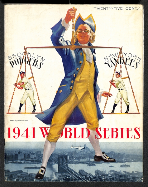 Unscored 1941 World Series Official Program (Yankees vs. Dodgers) - VG-VG+